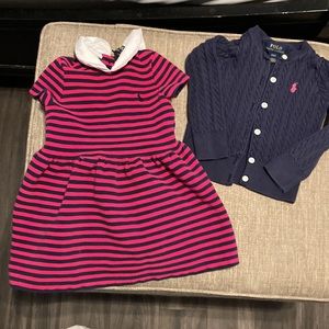 Polo Set Dress and Cardigan